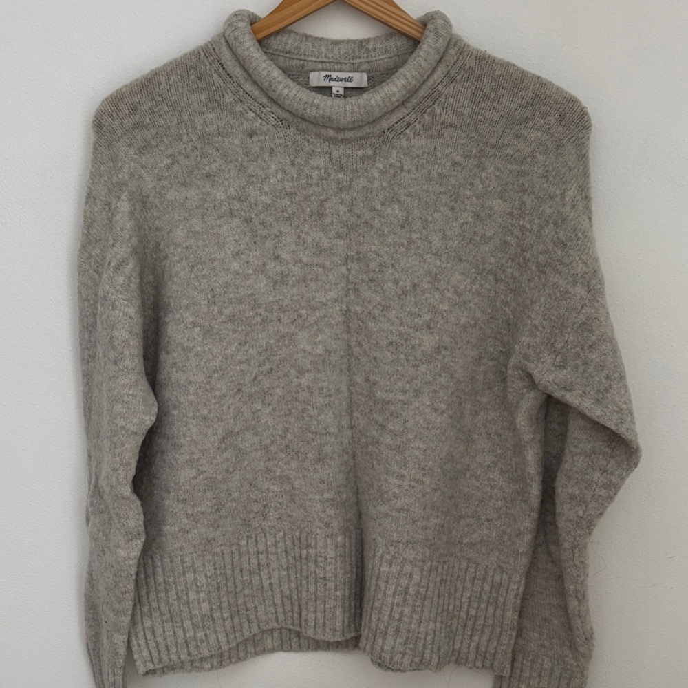 Madewell Gray Women's Cowl Neck Wool Sweater